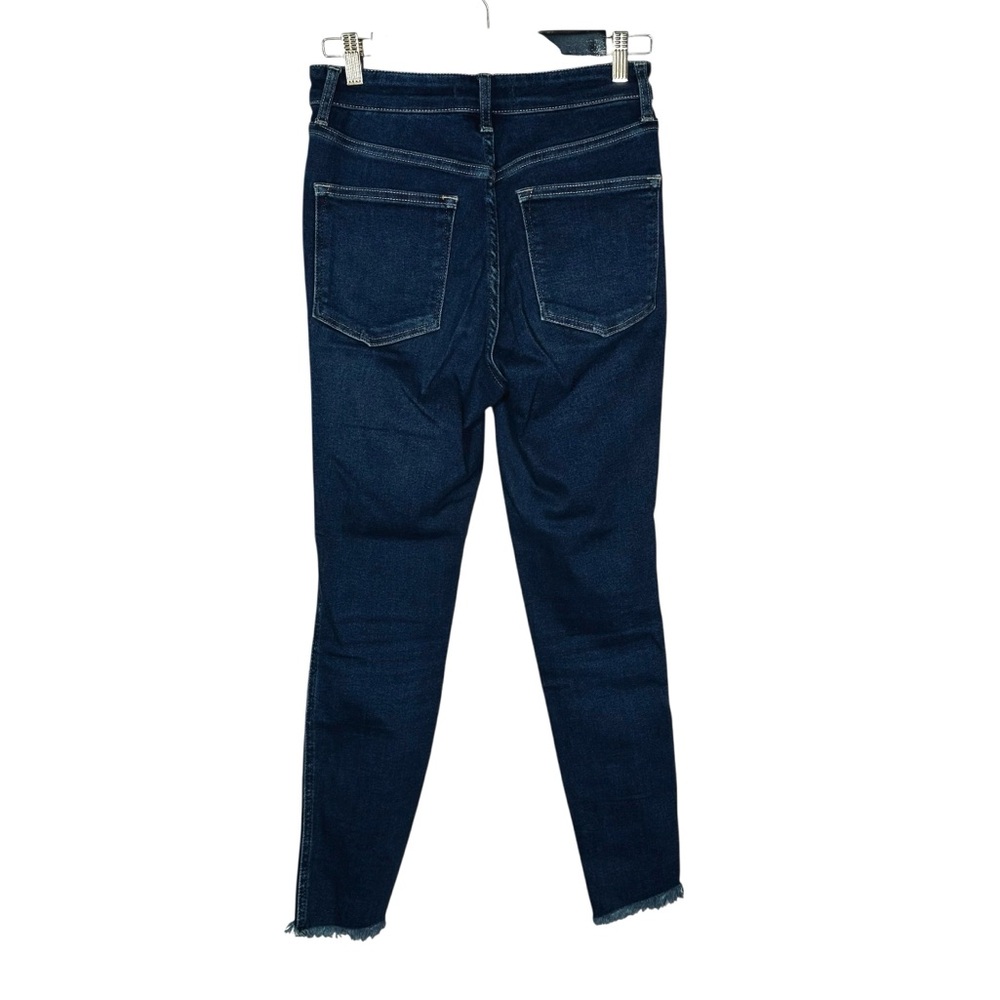 Free People We The Free Dark Blue High Rise Raw Hem Skinny Jeans - Picture 4 of 8
